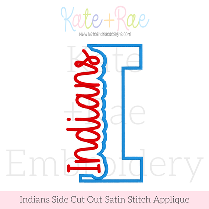 Indians Side Cut Out Satin Stitch Applique Embroidery Design