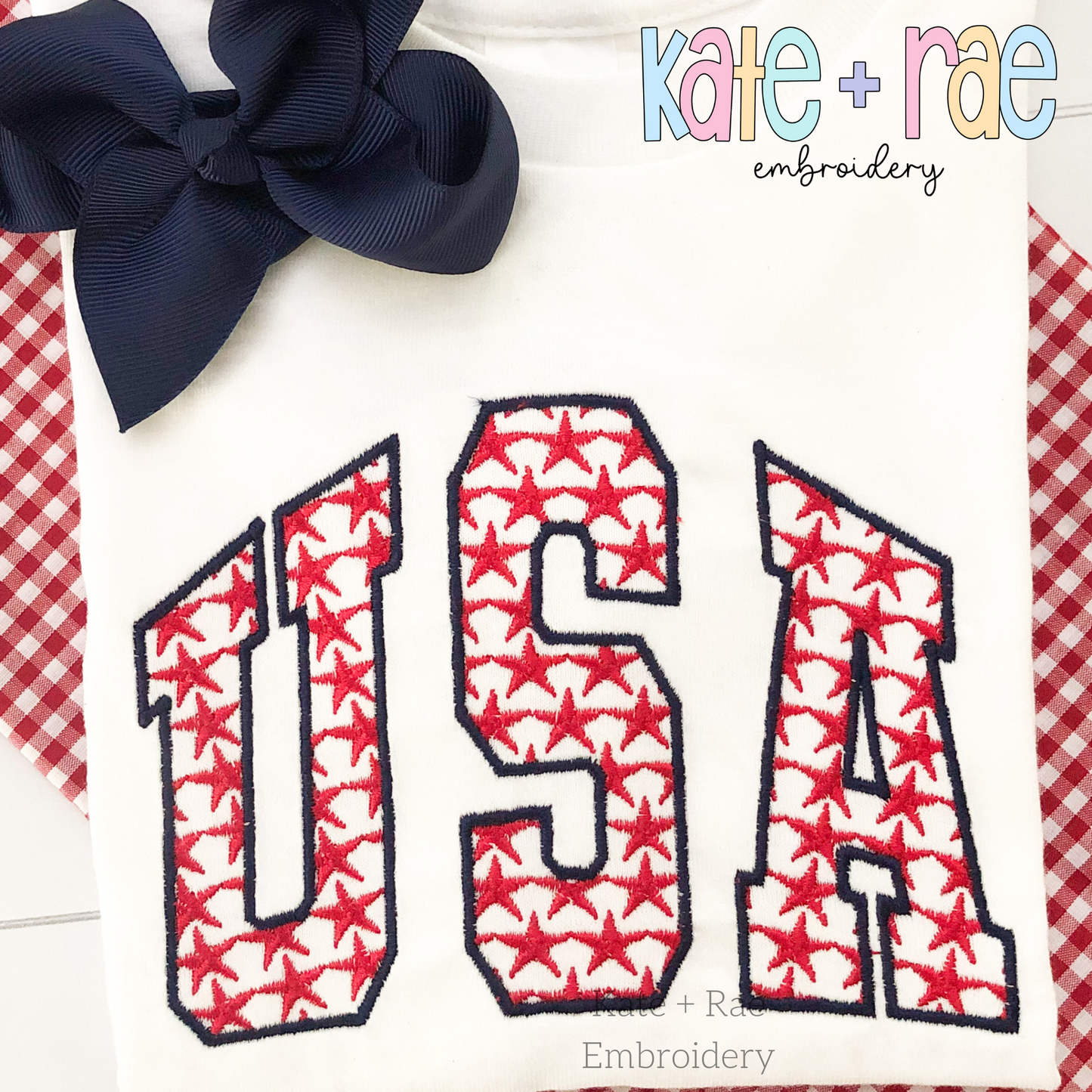 USA Star Filled Embroidery Design