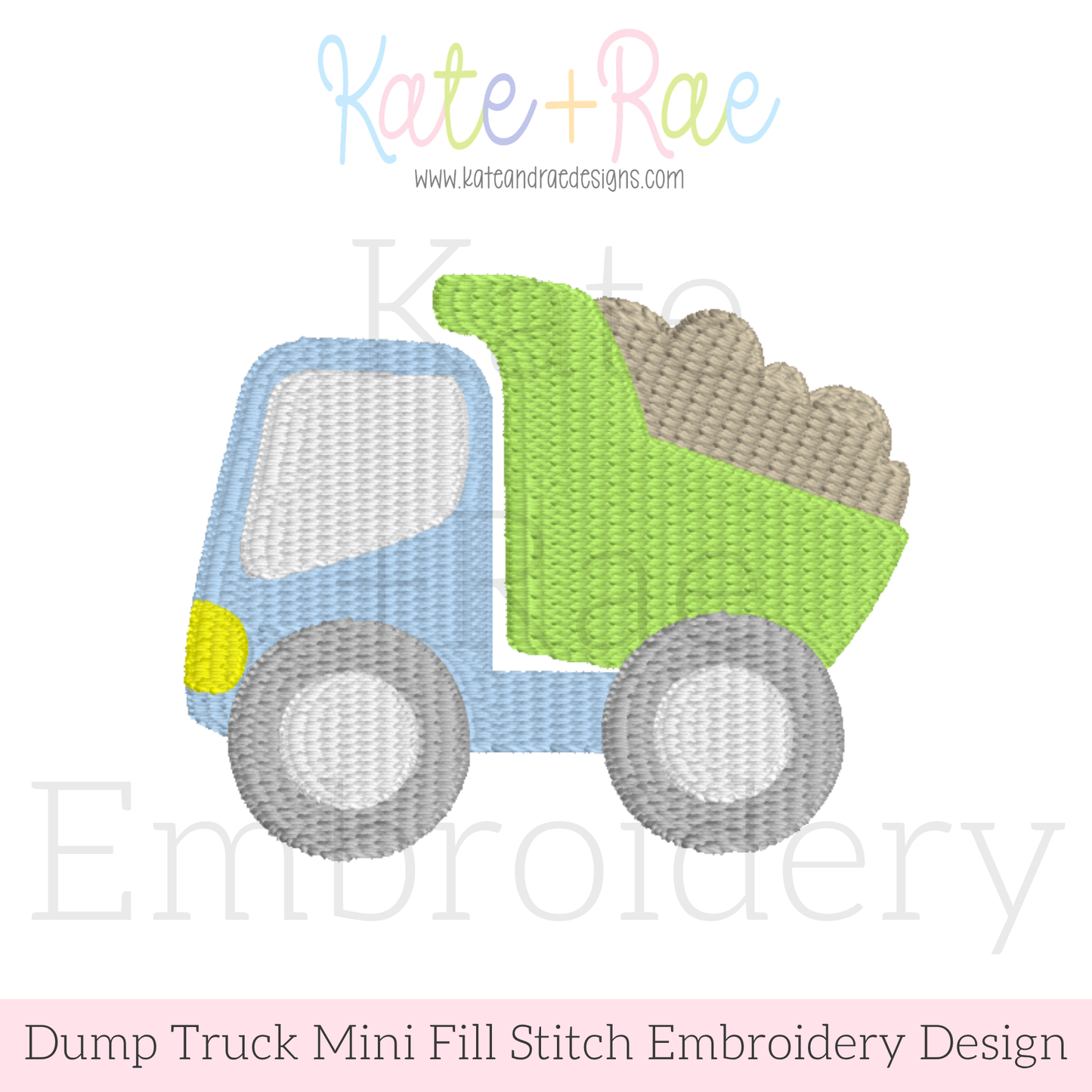 Dump Truck Mini Fill Stitch Embroidery Design