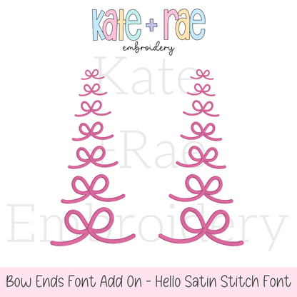 Bow Font Add On Embroidery Design