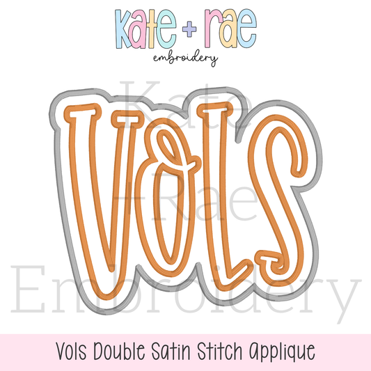 Vols Double Satin Stitch Applique