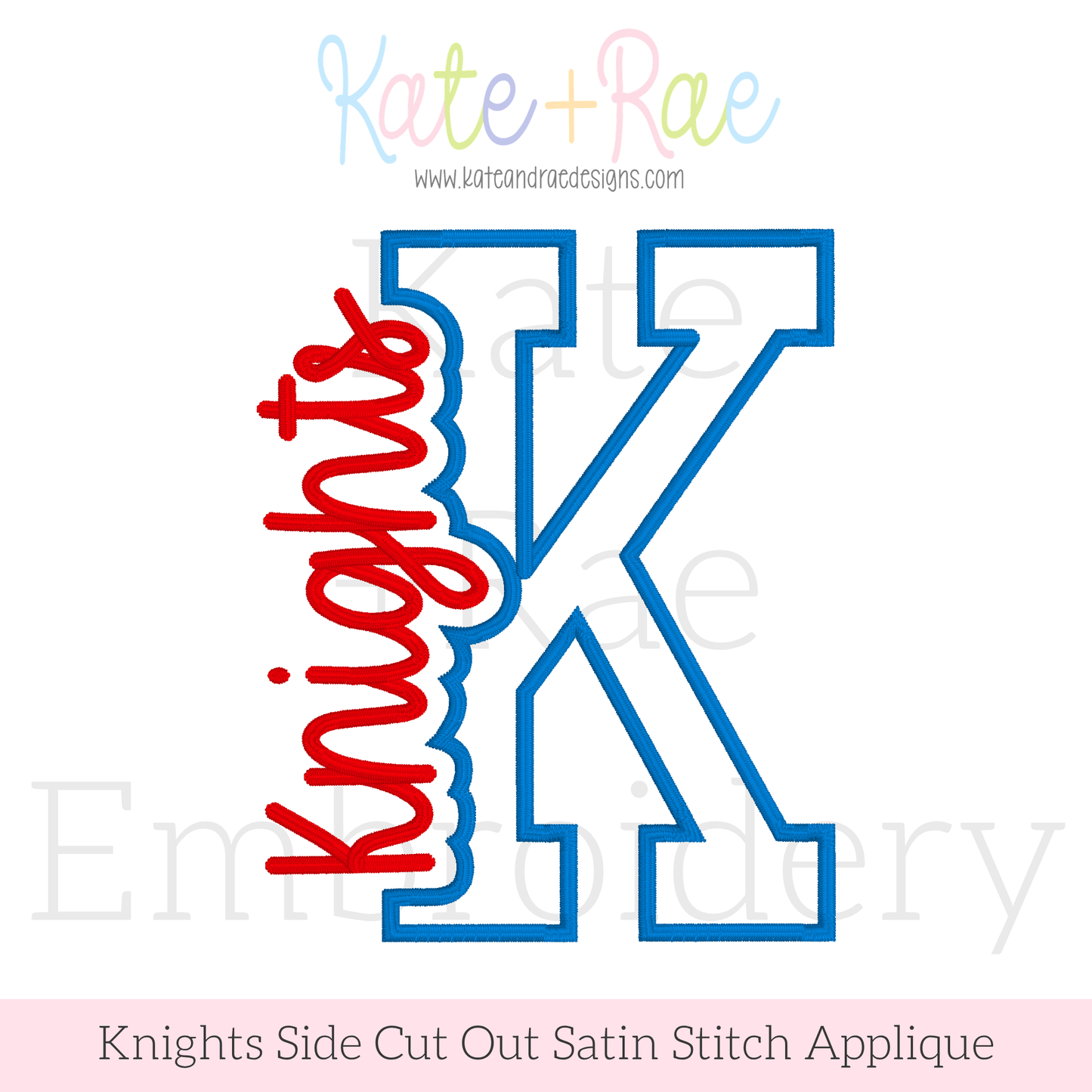 Knights Side Cut Out Satin Stitch Applique Embroidery Design