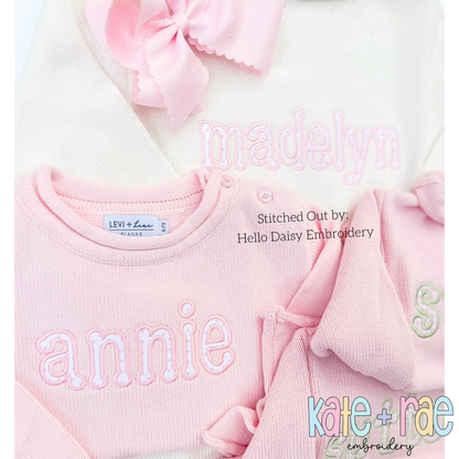 Dottie Satin Stitch Applique Font Embroidery Design