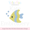 Angel Fish Mini Fill Stitch Embroidery Design