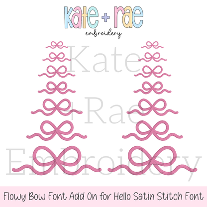 Flowy Bow Font Add On Embroidery Design