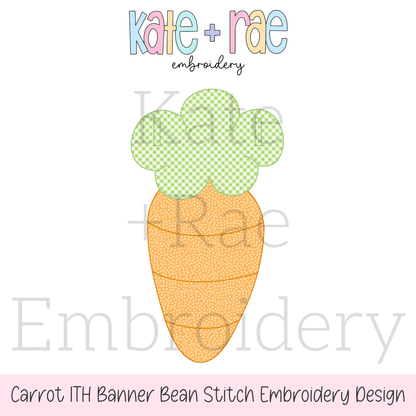 Carrot Bunting Banner Bean Stitch Applique Embroidery Design