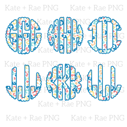 Summer Leopard Scalloped Monogram