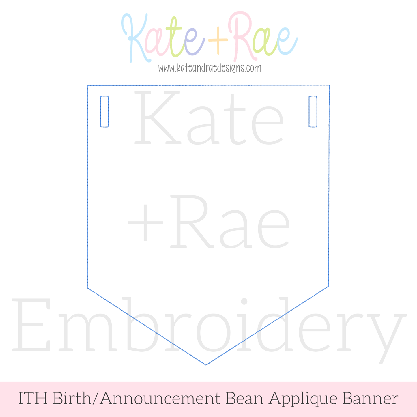 Birth/ Birthday Bean Stitch Applique Banner In The Hoop Embroidery Design