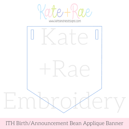 Birth/ Birthday Bean Stitch Applique Banner In The Hoop Embroidery Design