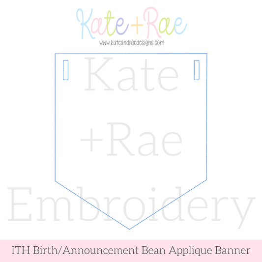 Birth/ Birthday Bean Stitch Applique Banner In The Hoop Embroidery Design