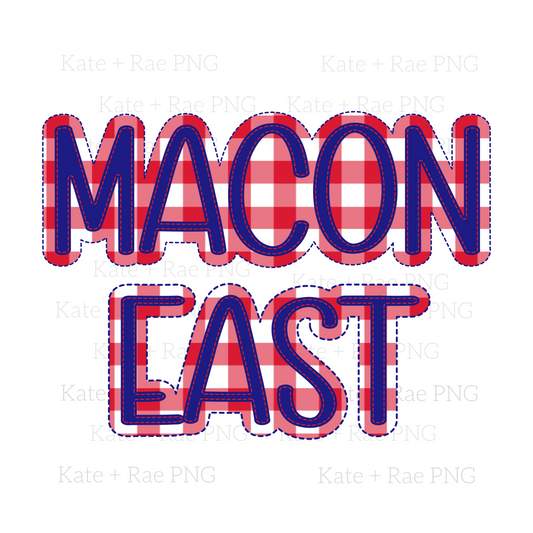 Macon East Faux Applique - Red Gingham