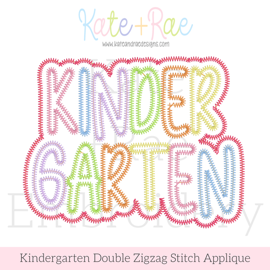 Kindergarten Zigzag Stitch Double Applique Embroidery Design