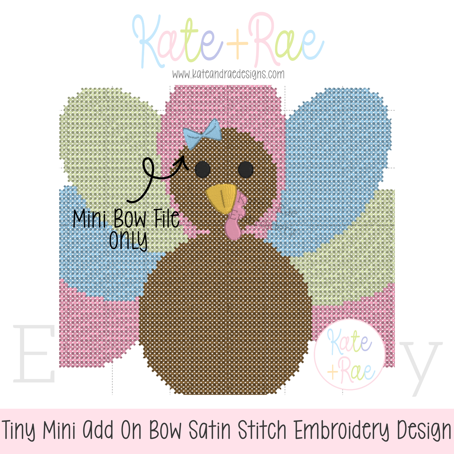 Tiny Bow Satin Stitch Add On Embroidery Design