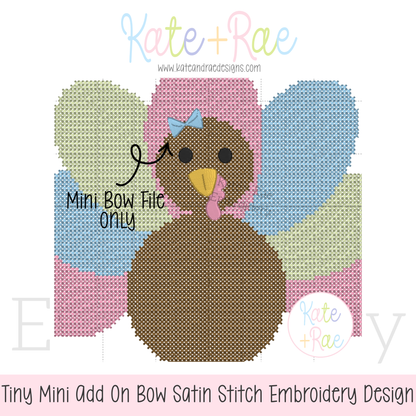 Tiny Bow Satin Stitch Add On Embroidery Design