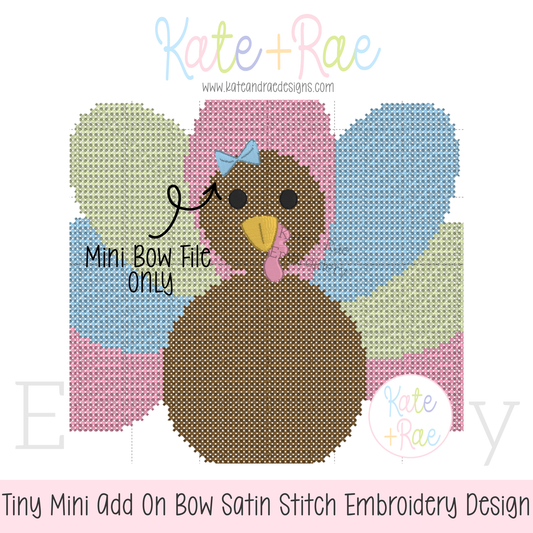 Tiny Bow Satin Stitch Add On Embroidery Design