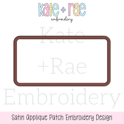 Rectangle Satin Stitch Patch Applique Embroidery Design