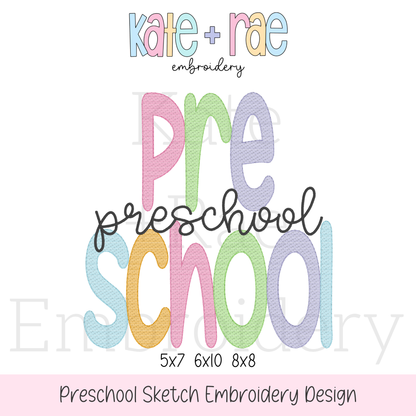 Preschool Sketch Stitch Embroidery Design