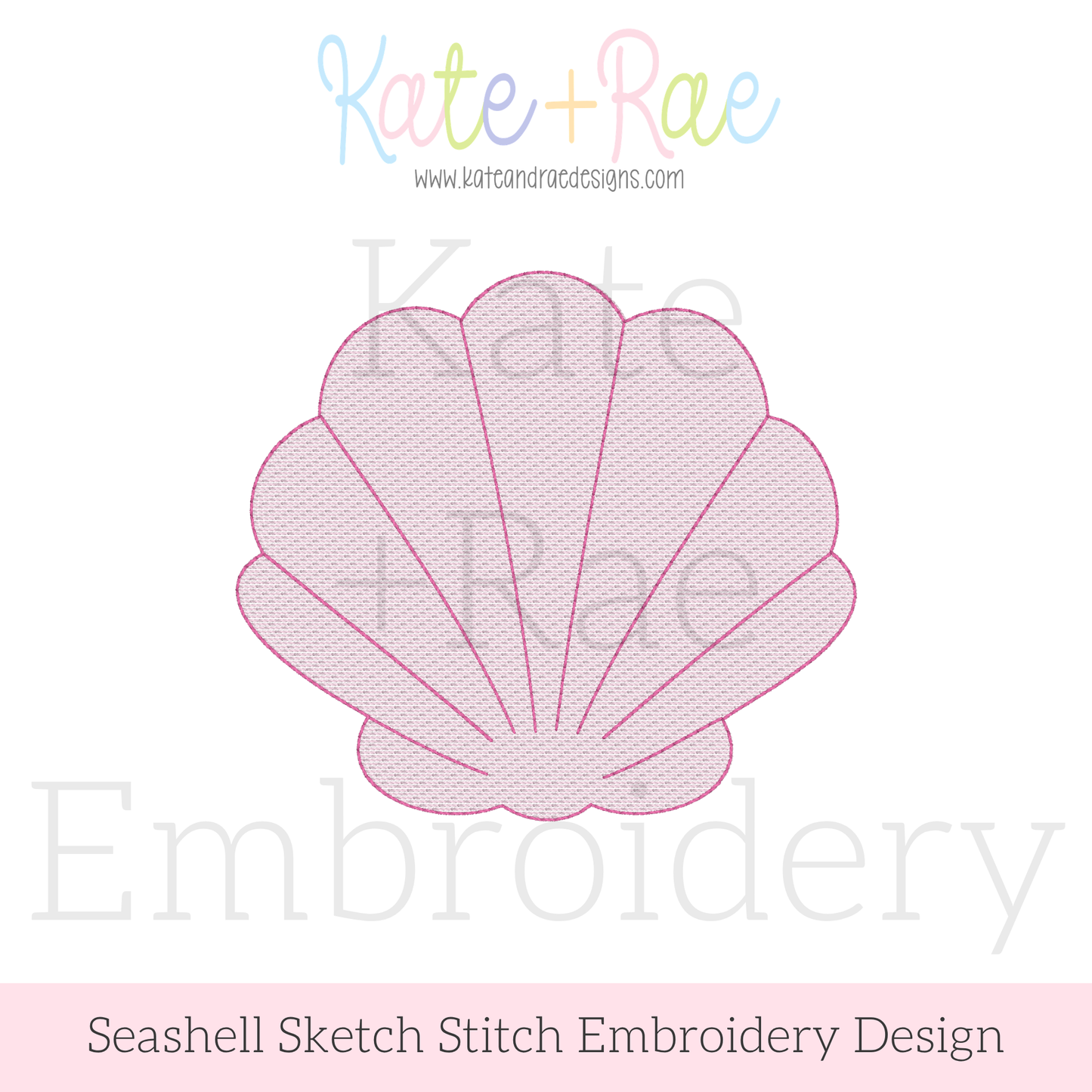 Seashell Sketch Stitch Embroidery Design