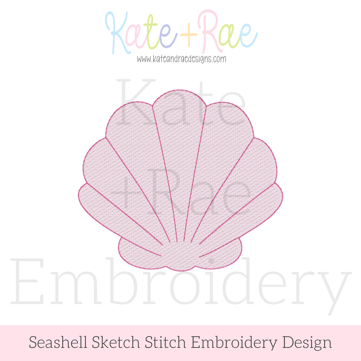 Seashell Sketch Stitch Embroidery Design