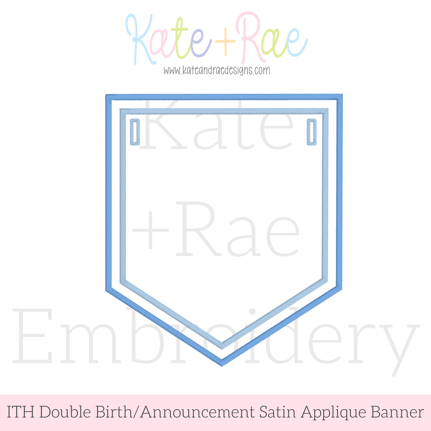 Birth/ Birthday Double Satin Stitch Applique Banner In The Hoop Embroidery Design