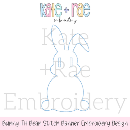 Bunny Banner Bean Stitch Applique Embroidery Design