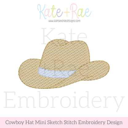 Cowboy Hat Mini Sketch Stitch Embroidery Design
