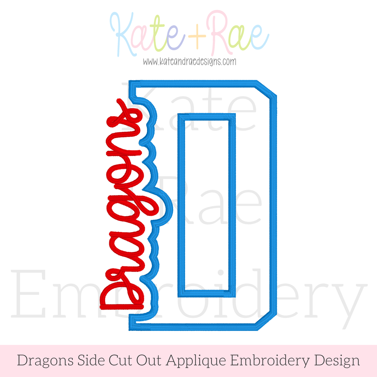 Dragons Side Cut Out Satin Stitch Applique Embroidery Design – Kate ...