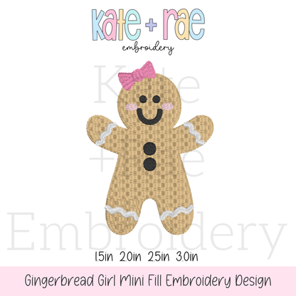 Gingerbread Girl Mini Fill Embroidery Design