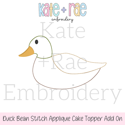 Mallard Duck Bean Stitch Applique Cake Topper Add On