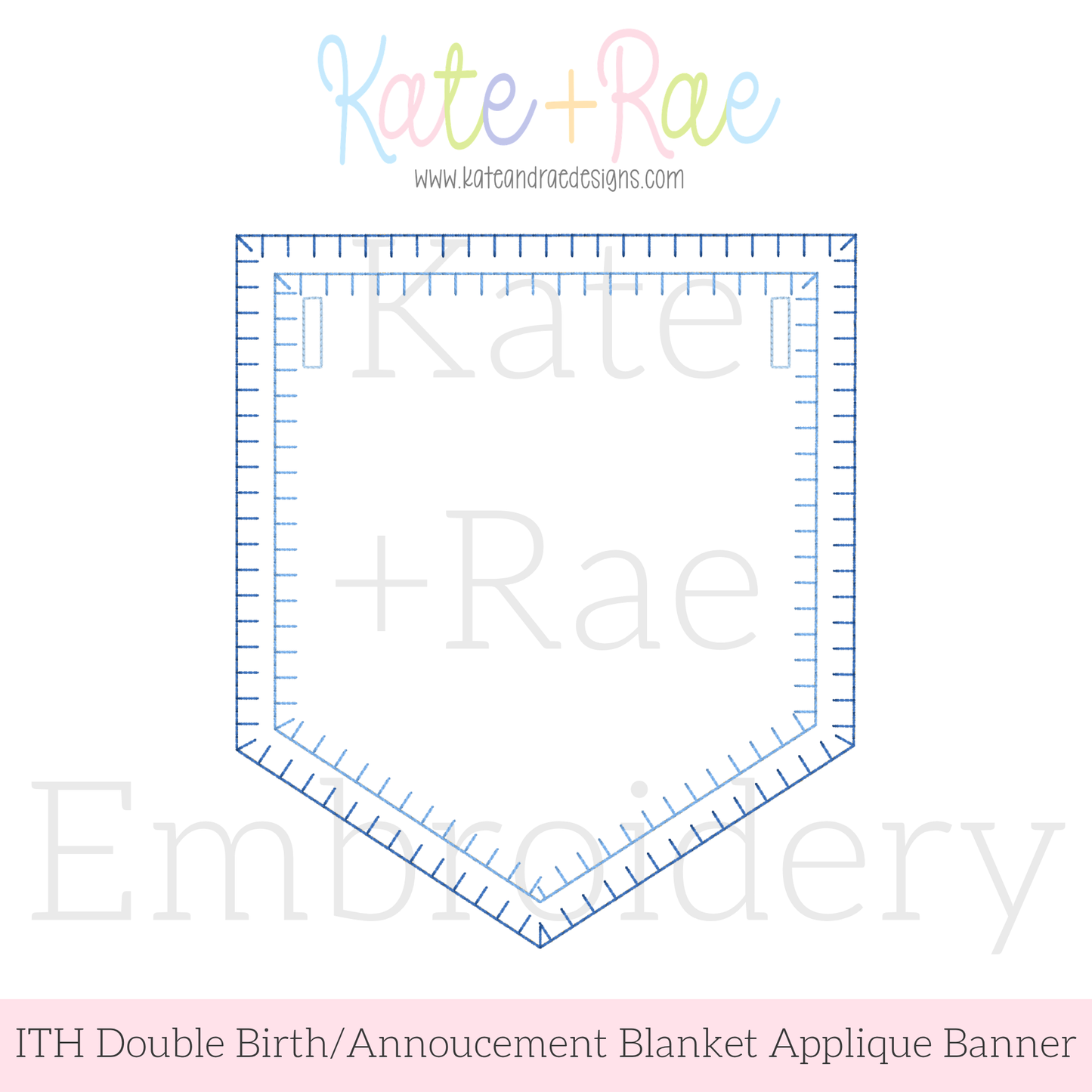 Birth/ Birthday Double Blanket Stitch Applique Banner In The Hoop Embroidery Design