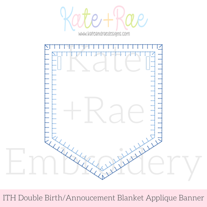 Birth/ Birthday Double Blanket Stitch Applique Banner In The Hoop Embroidery Design