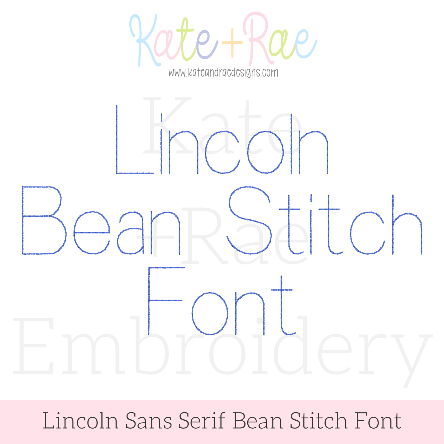 Lincoln Bean Stitch Embroidery Font