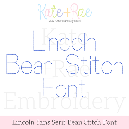 Lincoln Bean Stitch Embroidery Font