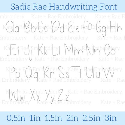 Sadie Rae Handwriting Embroidery Font