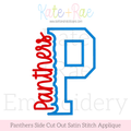 Panthers Side Cut Out Satin Stitch Applique Embroidery Design