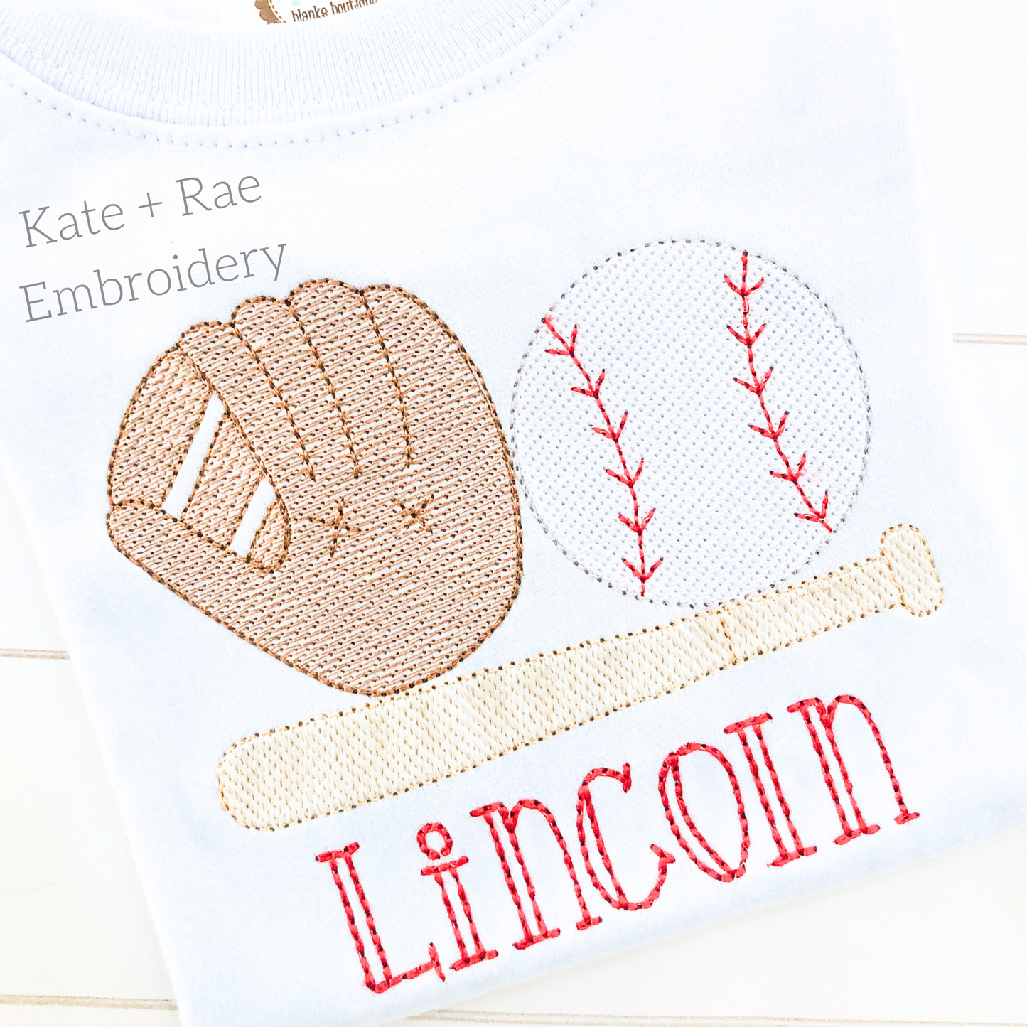 Boy's Baseball Sketch Stitch Embroidery Design