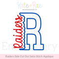 Raiders Side Cut Out Satin Stitch Applique Embroidery Design