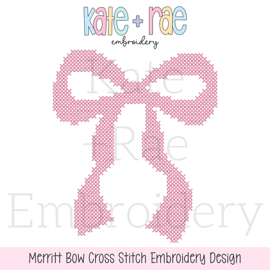Merritt Bow Cross Stitch Embroidery Design