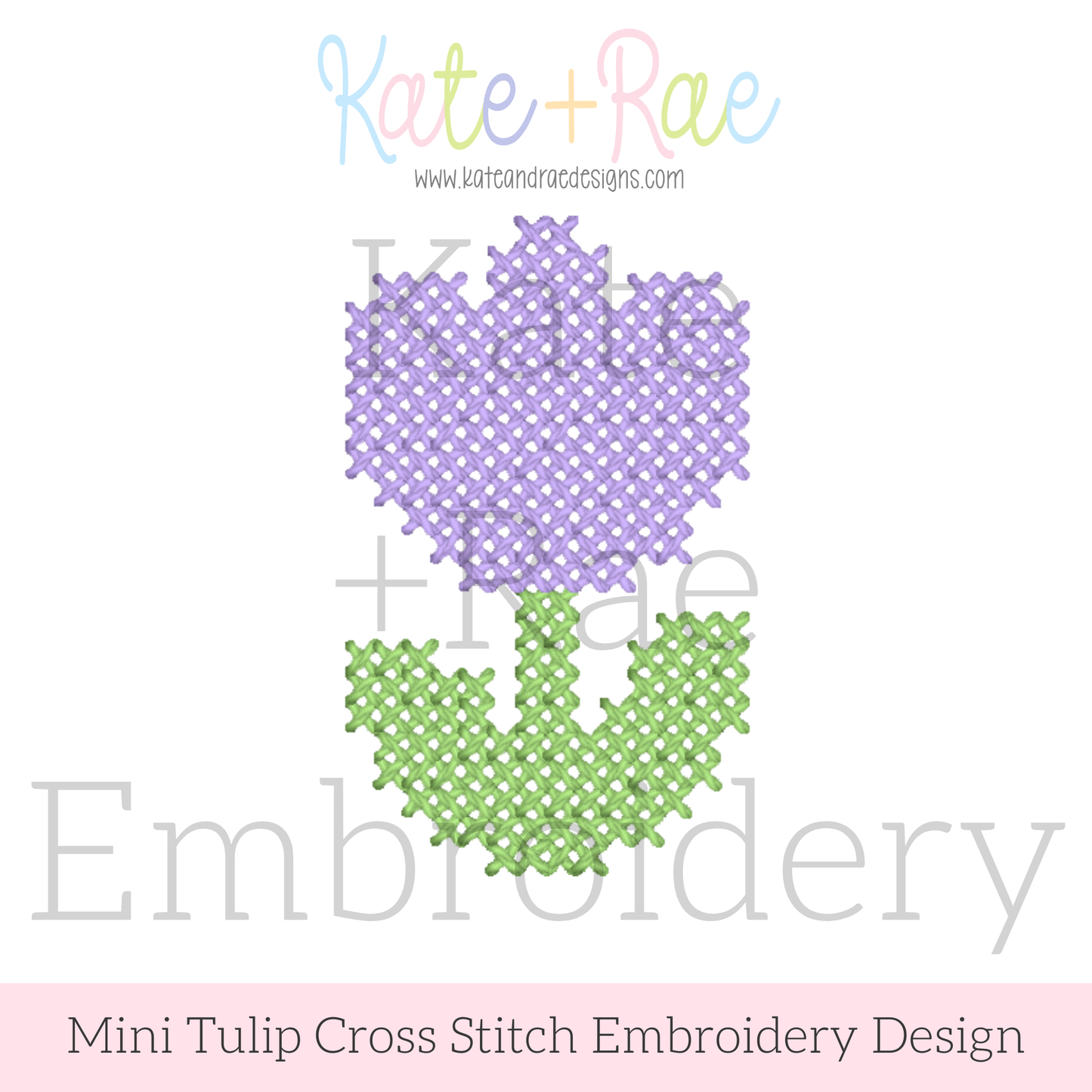 Mini Tulip Cross Stitch Embroidery Design