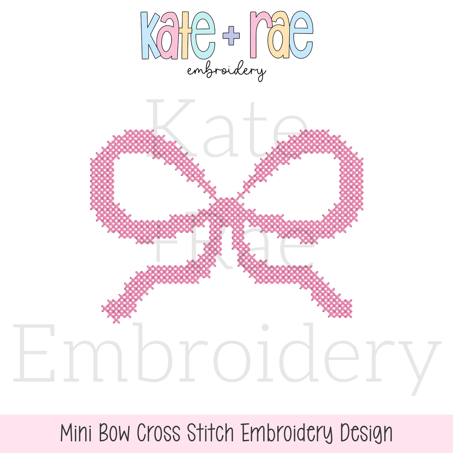 Mini Bow Cross Stitch Embroidery Design