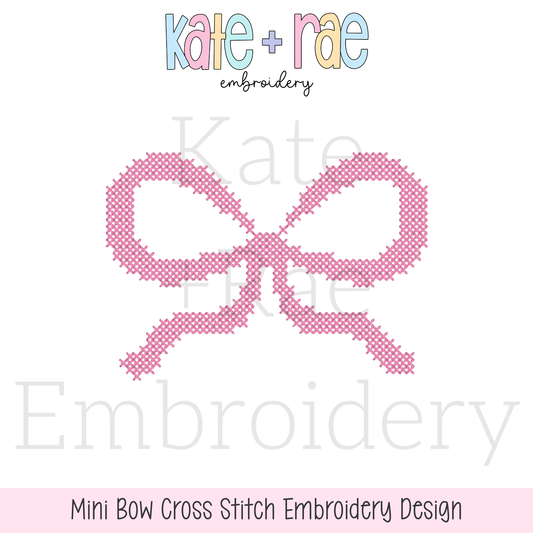 Mini Bow Cross Stitch Embroidery Design