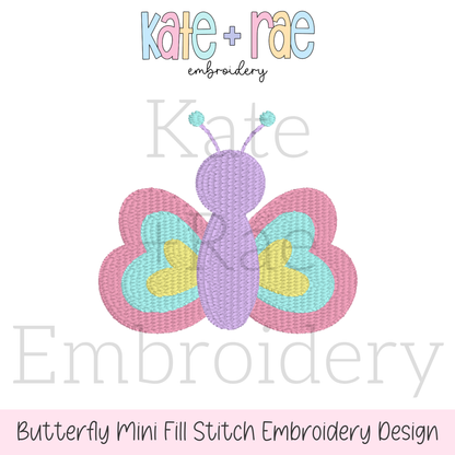 Butterfly Mini Fill Stitch Embroidery Design