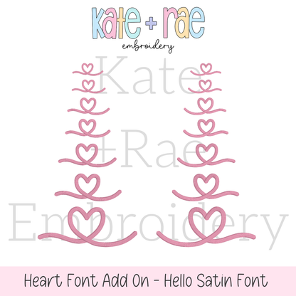 Heart Font Add On Embroidery Design