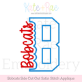 Bobcats Side Cut Out Satin Stitch Applique Embroidery Design