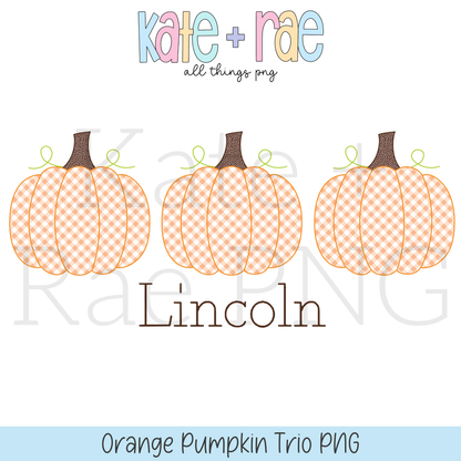 Boy's Orange Pumpkin Trio PNG