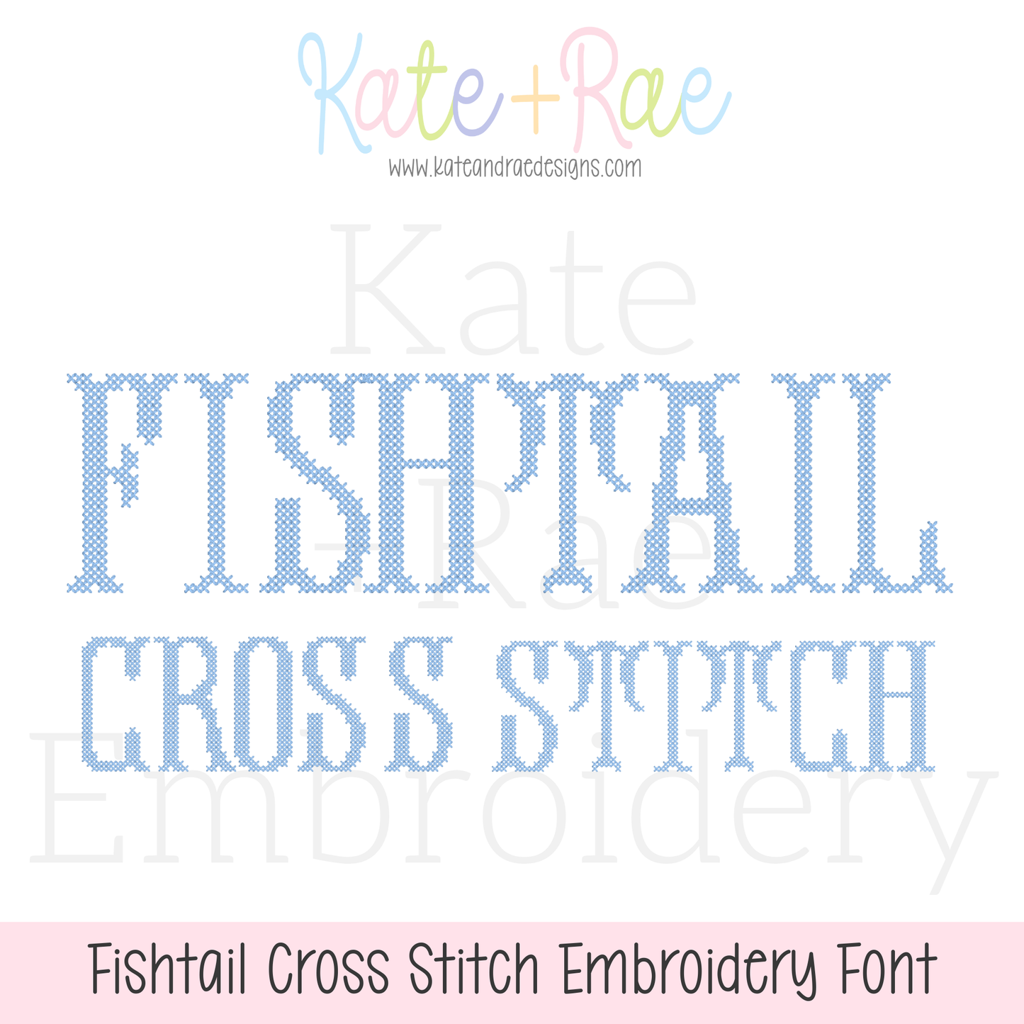 Fishtail Cross Stitch Machine Embroidery Font