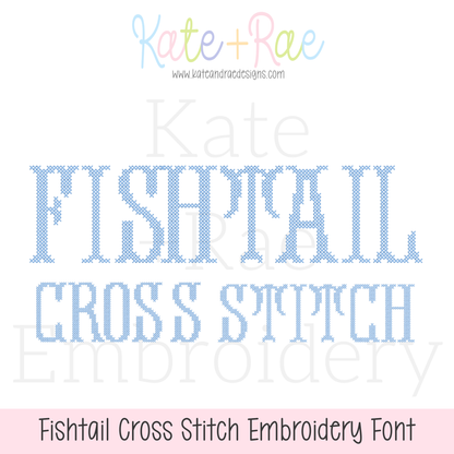 Fishtail Cross Stitch Machine Embroidery Font