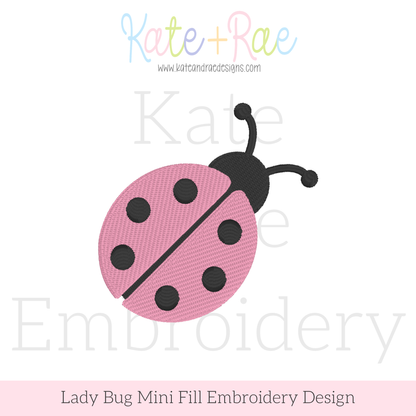 Ladybug Mini Fill Stitch Embroidery Design