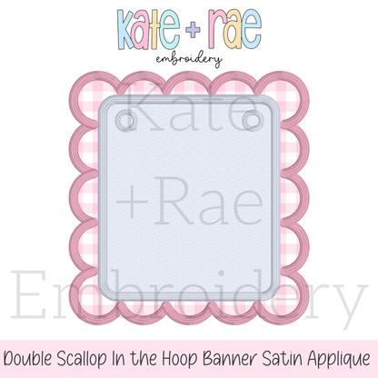 Scalloped Double Satin Stitch Applique Bag Tag, Basket Tag or Banner