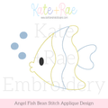 Angel Fish Bean Stitch Applique Embroidery Design